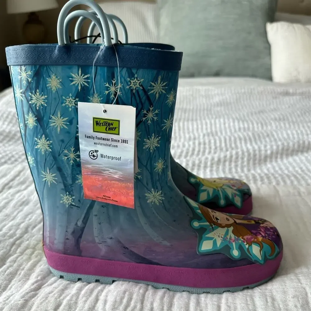 Western Chief Kids Frozen Fearless Rain Boot Size 4 Big Kid